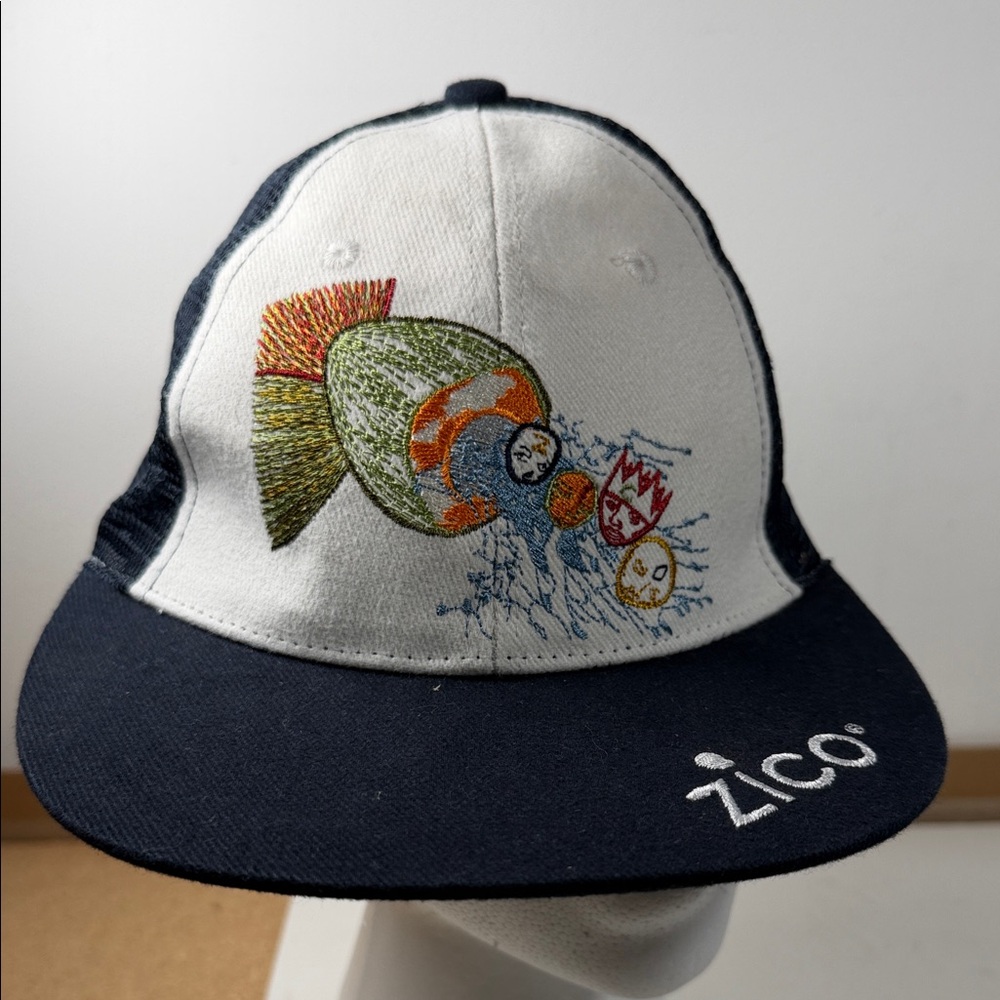 Zico embroidered Cap - Navy and White